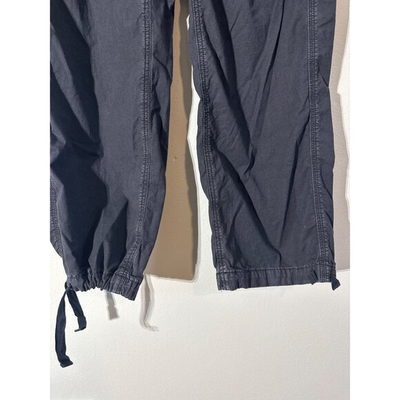 American Eagle Cargo Pants Size 0 Black Adjustable Drawstring Hem - Picture 2 of 7